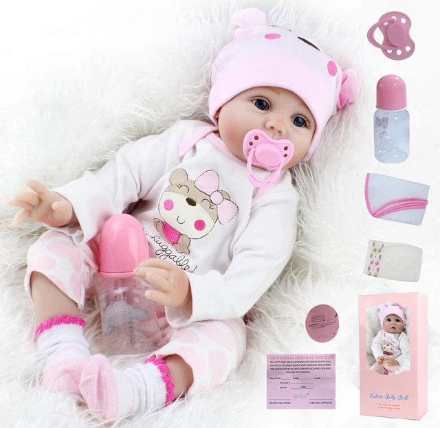 22" Reborn Dolls Handmade Baby Soft Vinyl-Silicone Realistic Newborn Xmas Gifts