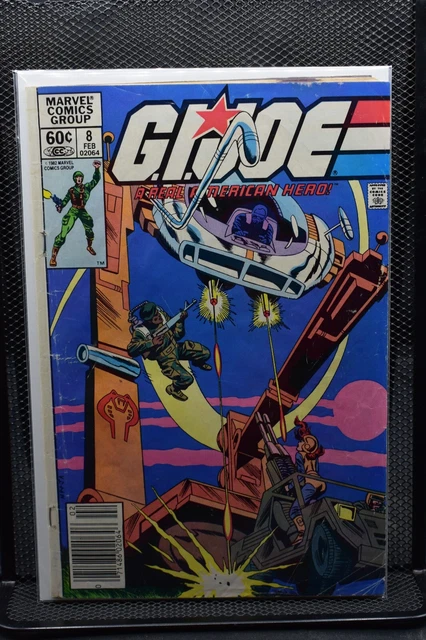 G.I. Joe A Real American Hero #8 Newsstand Marvel 1983 Snake Eyes Cobra Duke 3.5