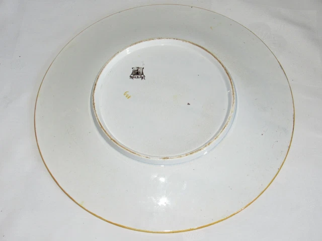 10H4 Ancien Plat De Service En Faïence Signe Gien Decors Renaissance 5