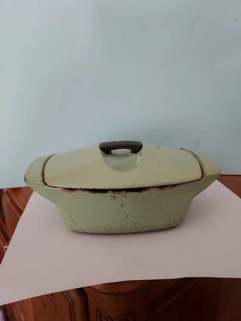 Cocotte Friteuse Vintage Japy - Années 50 - Jaune émaillée - Cuisine Rétro