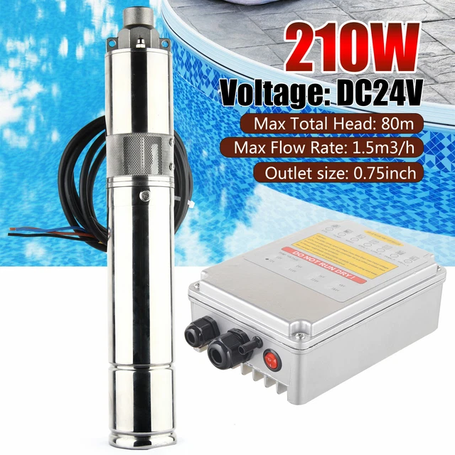 SOLAR PUMP SUBMERSIBLE Pump Bore Deep Well Water Pump 3" DC 24V ,MPPT