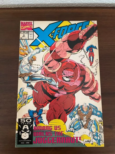 X-Force Vol. 1, No. 3 October 1991 Marvel Comics Book Juggernaut Free Shipping