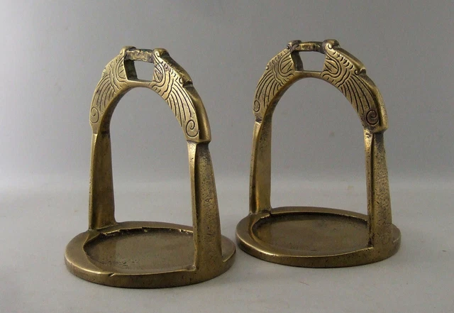 MONGOLIE ! PAIRE D'ETRIERS EN ALUMINIUM, STIRRUPS, cheval