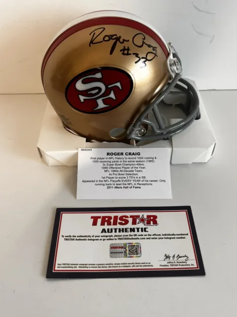 Roger Craig Autographed San Francisco 49ers Mini Helmet Tristar