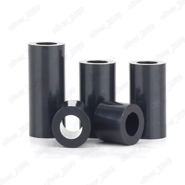 Black ABS Nylon Round Unthreaded Column Standoff Spacers M3 M4 M5 M6 M8 M10