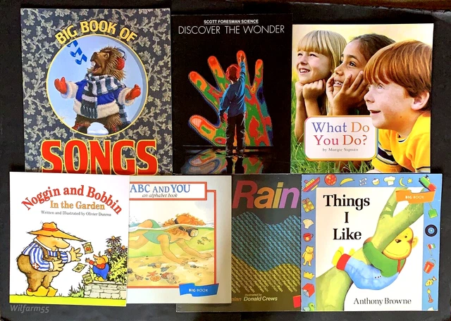 7 Lot  TEACHER BIG BOOKs  Rain,  ABC,  Songs, Human Body,   Easel Books  K-2nd