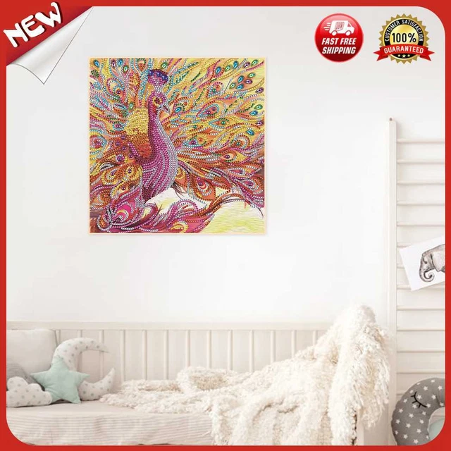 uk 5D Diamond Painting Peacock Partial Special Shape Drill Wall DIY (UP270)
