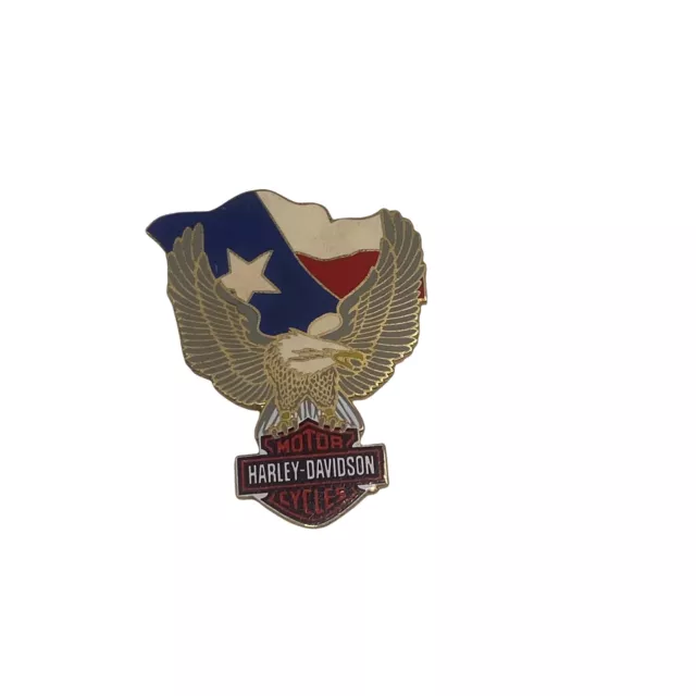 Harley Davidson 2005 Texas Up Wing Eagle And Flag Biker Pin Jacket Vest Hat