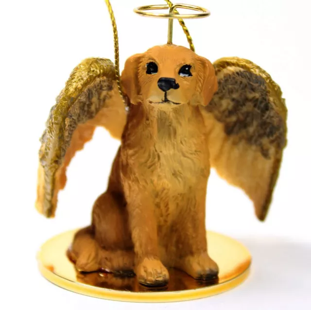 Golden Retriever Ornament Angel Figurine Hand Painted