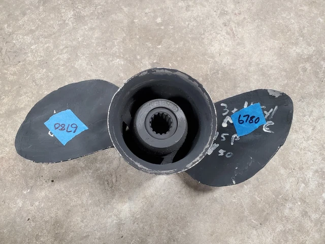 2 Blade Aluminum 13" X 15P Mercury Propeller, 48-31074-15, 4.25" Gearcase, P6780