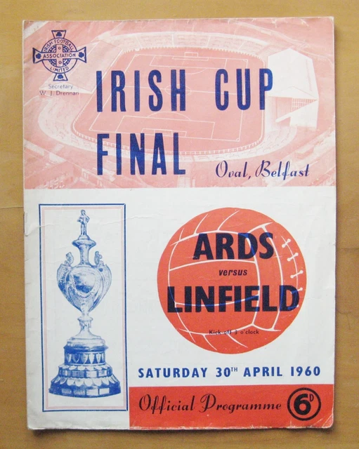 1960 IRISH CUP Final ARDS v LINFIELD *Good Condition Football Programme