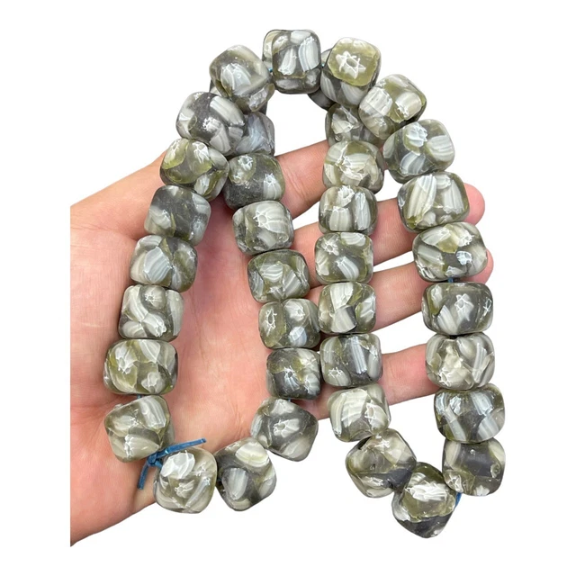 Wonderful Ancient Antique South Asia Mosaic Glass Beads Strand Jewelry Making