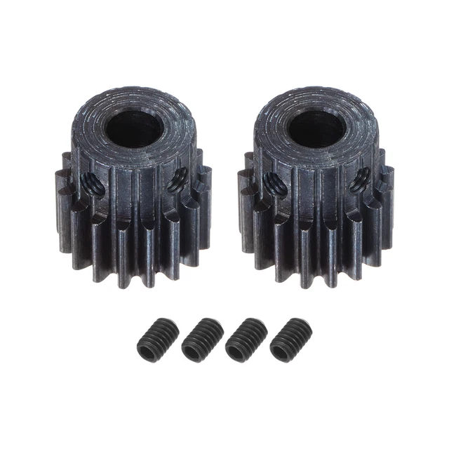 1Mod 17T Pinion Gear 6mm Bore 45# Steel Motor Rack Spur Gear with Step, 2 Set
