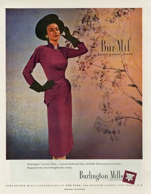 Burlington 1942 Vintage da Donna Burlington Bur-Mil Infilare Lingerie Abito Calls Beauty Ad 