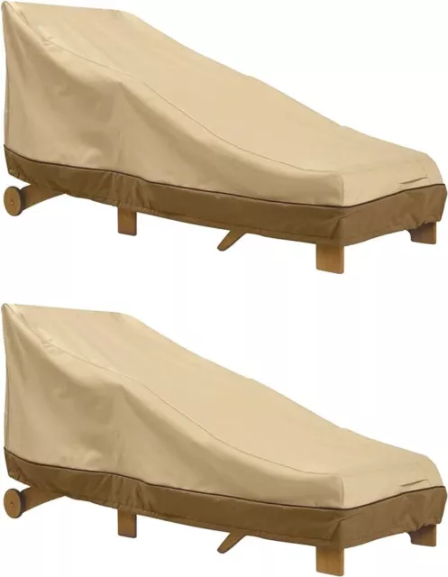 Veranda Water-Resistant 66 Inch Patio Chaise Lounge Cover, 2 Pack