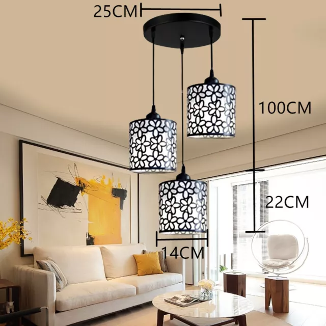 3-Head Modern  Ceiling Hanging Light Pendant Lamp Chandelier Dining Room Fixture