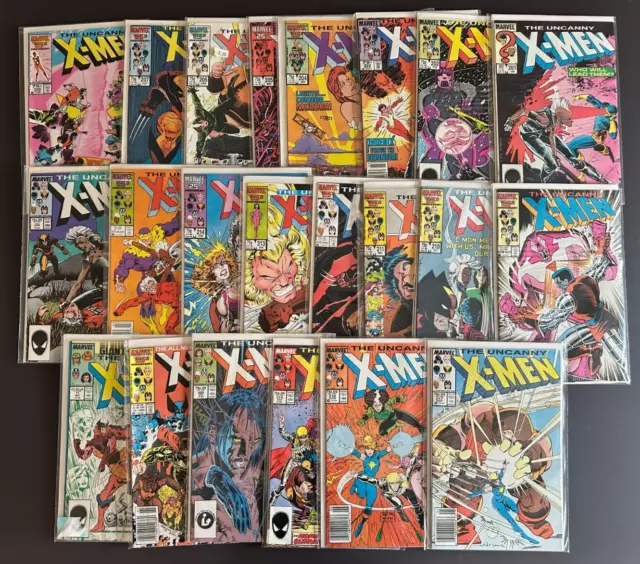 Uncanny X-Men Run 201-220 Annual 10 11 Lot of 22 Marvel Wolverine First Cable