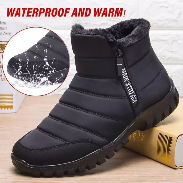 Botas De Piel Para Hombre Zapatos Altos De Invierno Nieve Impermeable 30  Grados