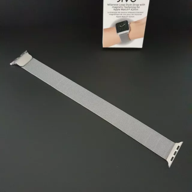 Genuine Jivo SILVER Milanese Style Loop Strap for Apple Watch (42mm 44mm 45mm)