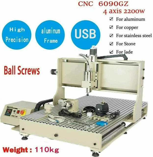 USB 4Axis 6090 CNC Router 3D Engraver for Milling Drilling Machine 2200 W 110 V