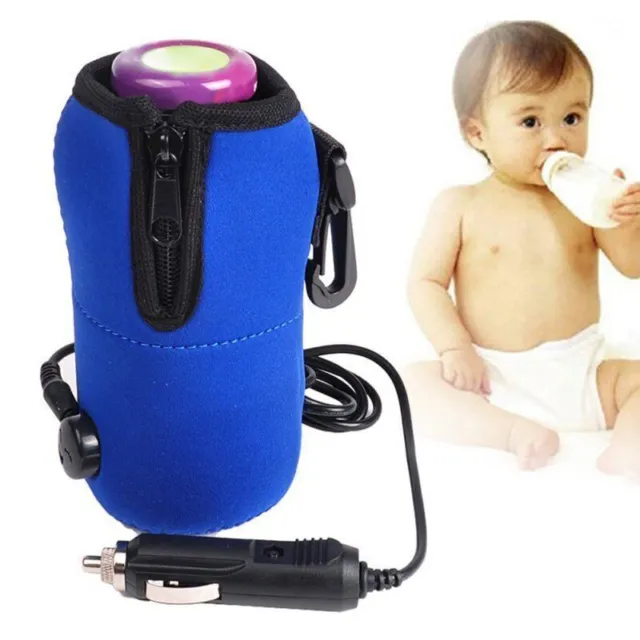Tragbar Baby Flaschenwärmer Milch Wärmer Auto Essen Wasser Tasse Reise Drink 12v
