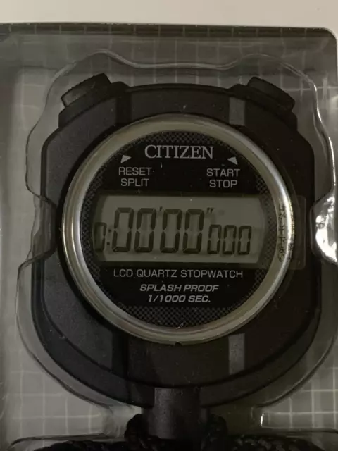 CITIZEN Digital Stopwatch 055 Black 8RDA55-002 LCD QUARTZ Stop Watch