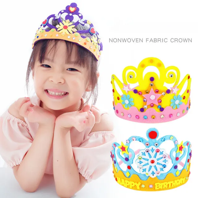 Creative Crown DIY Crafts Toy Paper Sequins Stars Pattern Kids Toys Party Dec YB