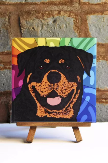 Rottweiler Ceramic Coaster Tile