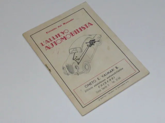 Estratto Dal Manuale L'allievo Automobilista Edizione Bottoli 1956