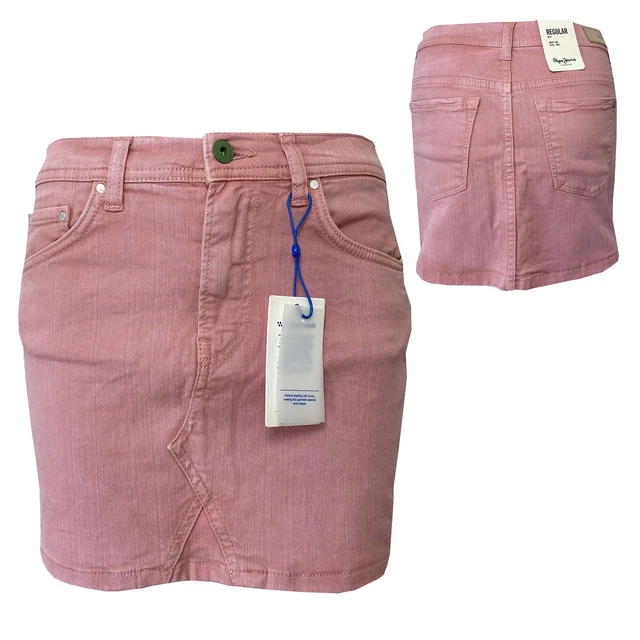 Gonna da donna Pepe jeans minigonna gonna jeans denim taglia S rosa NUOVA