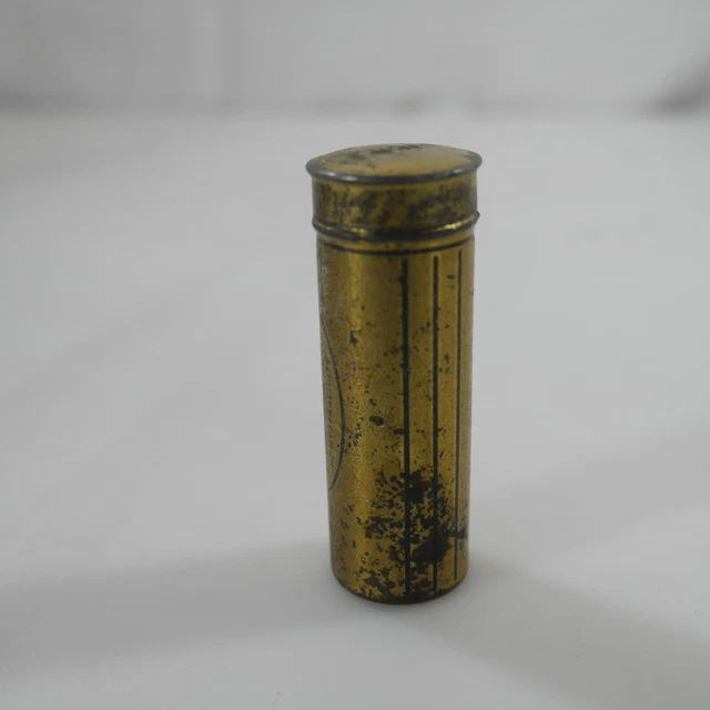 VINTAGE TUMS FOR the Tummy Metal Vial Antique Advertising Medicine