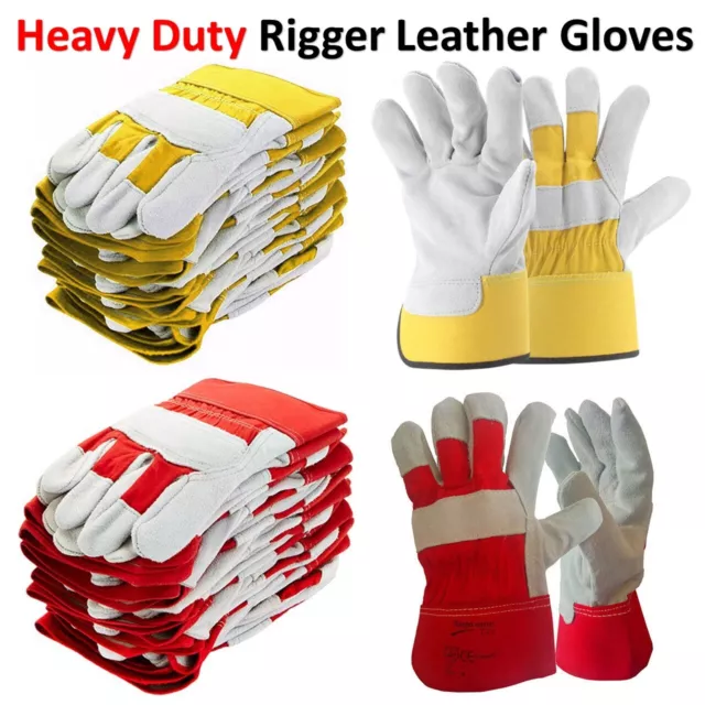 Tuff Work Rigger Leather Work Gloves Heavy Duty Hand Safety Gauntlet Size XL/10