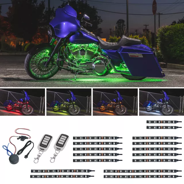 16pc ADVANCED MILLION COLOR LED SMD FLEXIBLE MOTORCYCLE LED LIGHTING LIGHT KIT