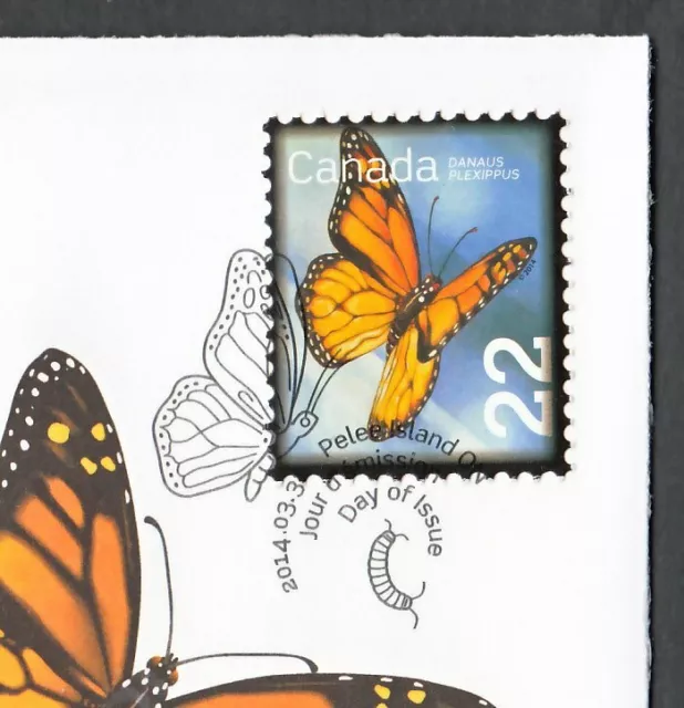 bq. MONARCH Butterfly = Insects = attractive  FDC, OFDC Canada 2014 NEW 2