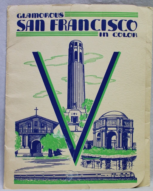 Southern Pacific Lines Railroad Souvenir Packet Of 16 San Francisco Photos 1943