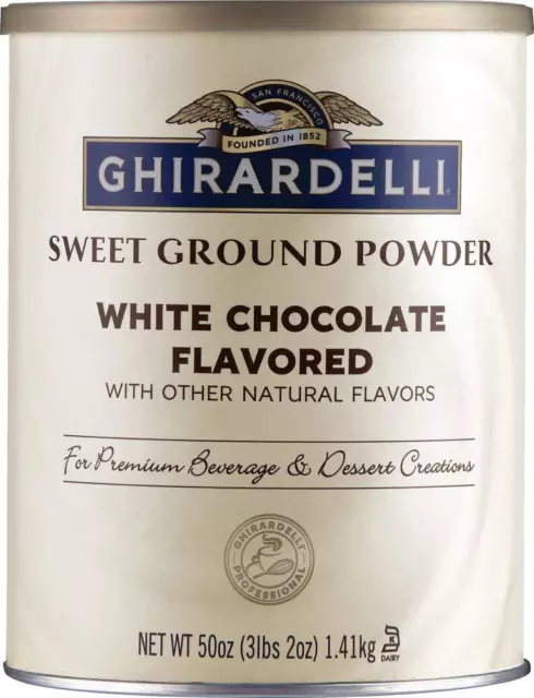 Ghirardelli Sweet Ground White Chocolate Flavor Powder 3.12 lbs 50 Ounces NEW