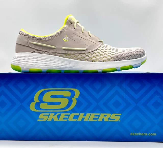 SKECHERS BOAT SHOES Womens Uk 7 On The Go Flex Embark Blue Brown Canvas Trainers 24.95 PicClick UK