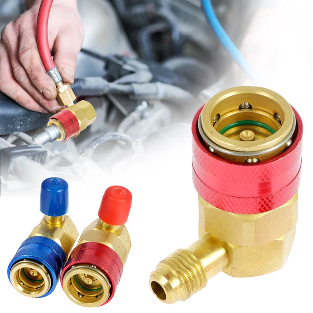 2xAuto Car R134A AC Quick Coupler Adapter Connector High Side Extension JointΦ