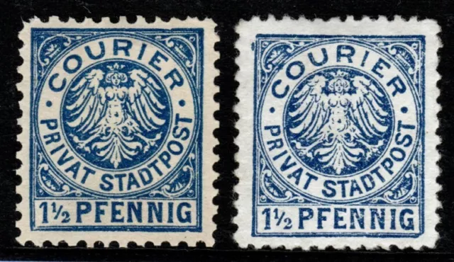 Deutschland Stadtpost Nürnberg Courier A1A * + A1B * Germany Nuremberg City Mail