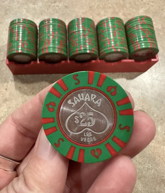 SAHARA HOTEL CASINO $25 hotel casino gaming poker chip Las Vegas, NV - LOT OF 75