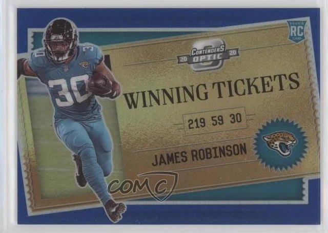 2020 Panini Contenders Optic Winning Tickets Blue /99 James Robinson Rookie RC