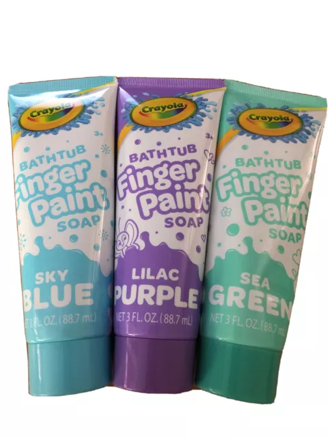 5pc Set: Crayola Bathtub Finger Paint Soap Kids 3oz: Blue Red Green Pink Purple