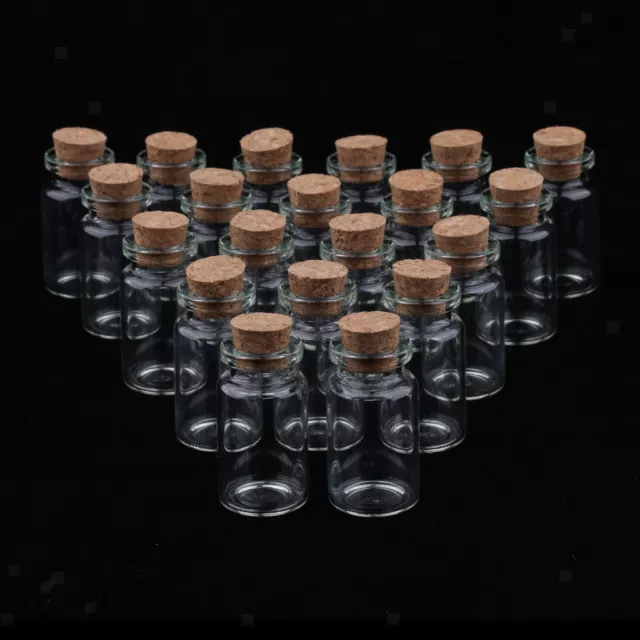 20 Pcs 7ml Mini Cork Glass Bottles Jars with Cork Stoppers for Sample Craft