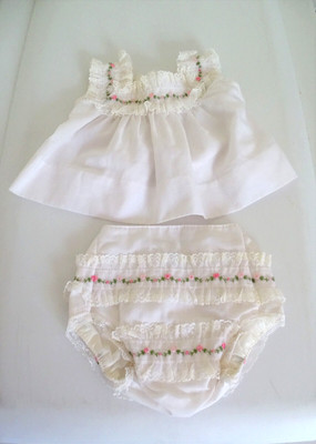 Vintage Tagged Alexis Baby Dress & Diaper Cover New Born
