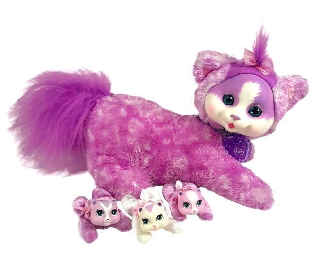 PURPLE PINK KITTY SURPRISE 3 Baby Kittens 2015 Soft Toy Plush 35cm Cat 15.00 PicClick AU