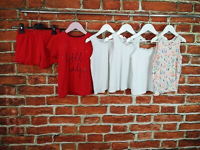 Girls Bundle Age 5-6 Years Mothercare Next M&S Vests Pyjama Set Red Spot 116Cm