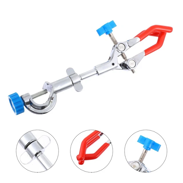 Lab Clip Iron Condenser Holder Laboratory 3 Jaw Clamp Prong Swivel
