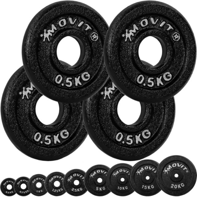 Movit® Plaques de Poids en Fonte Jeu de Disques Poids Musculation à Domicile