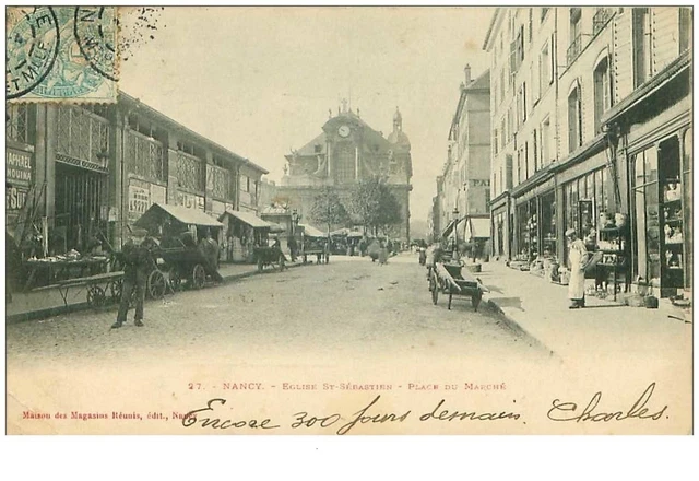 54.NANCY.n°31940.EGLISE ST SEBASTIEN.PLACE DU MARCHE
