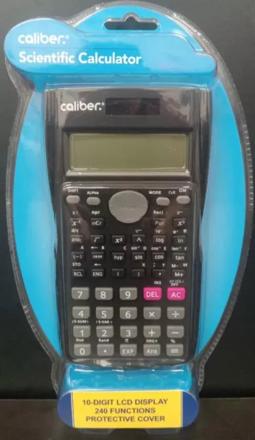 NEW Caliber Scientific Calculator 10 Digit 240 Functions Battery V-30188 w/Cover